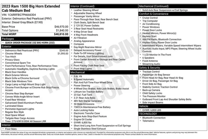 $35495 : Ram 1500 2023 4x4 Big Horn 4 image 10