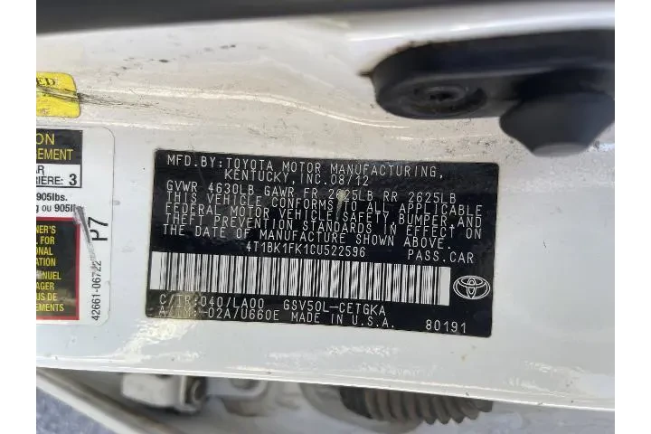 $12481 : Toyota Camry 2012 SE V6 4dr image 5