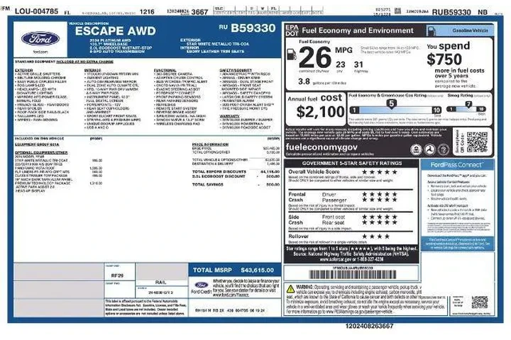 $28300 : Ford Escape 2024 AWD Platinu image 8