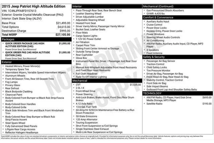 $6553 : Jeep Patriot 2015 Latitude 4 image 6