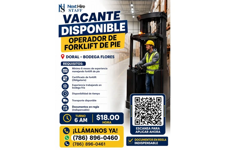 OPERADOR DE FORKLIFT DE PIE image 1