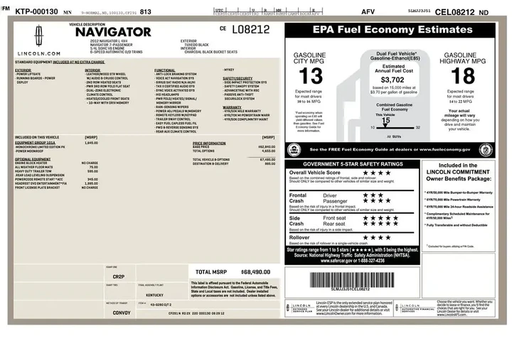 $8888 : Lincoln Navigator L 2012 4x4 image 7