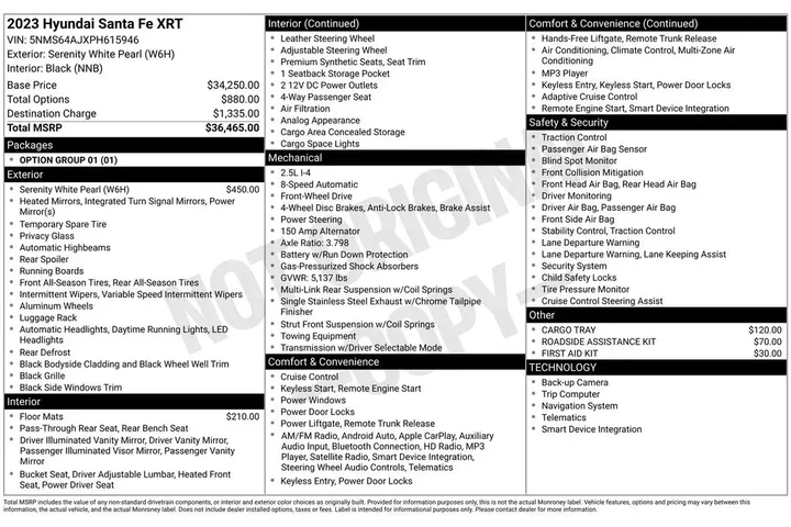 $22146 : Hyundai SANTA FE 2023 XRT 4d image 2