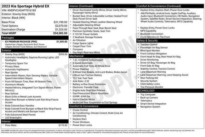 $24445 : Kia Sportage Hybrid 2023 AWD image 2