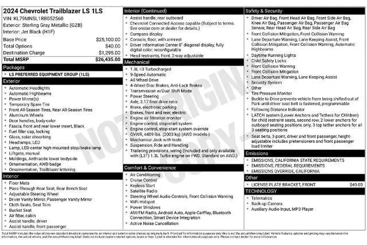 $22879 : Chevrolet Trailblazer 2024 4 image 3