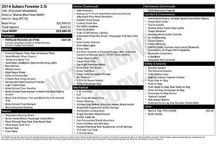 $10500 : Subaru Forester 2014 AWD 2.5 image 2