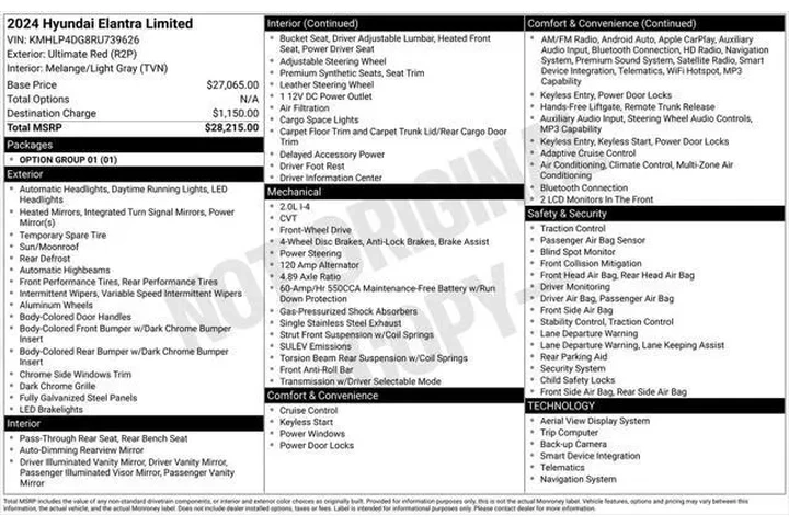 $21999 : Hyundai ELANTRA 2024 Limited image 2
