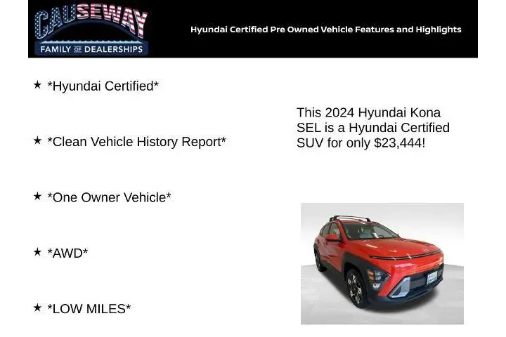 $23444 : Hyundai KONA 2024 AWD SEL 4d image 2