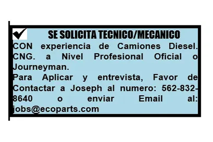 SE SOLICITA TÉCNICO/ MECÁNICO image 3