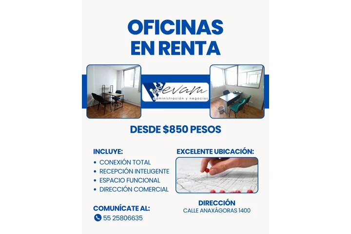 $850 : OFICINAS CORPORATIVAS EN RENTA image 1