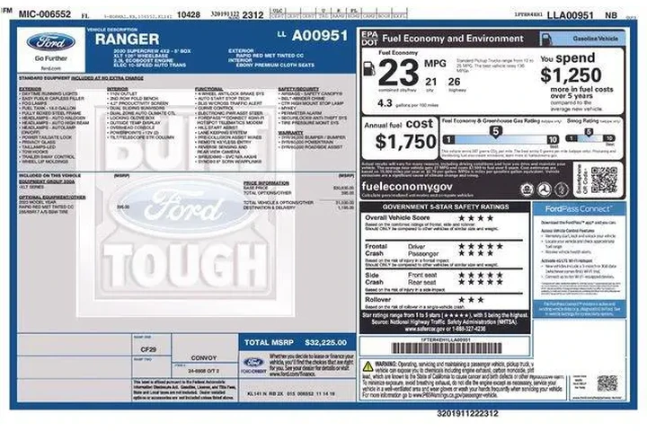 $19965 : Ford Ranger 2020 4x2 XLT 4dr image 9
