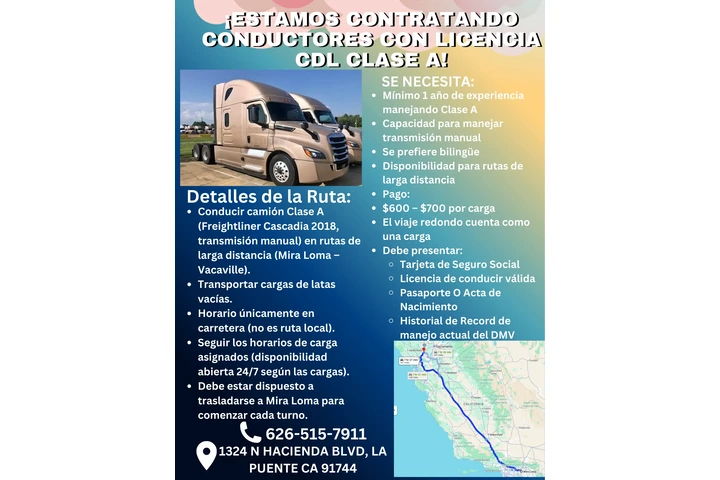 MANEJADOR DE CAMINOETA CLASE A image 1