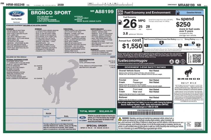 $20830 : Ford Bronco Sport 2021 AWD B image 6