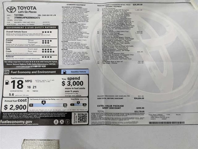 $14000 : 2014 Toyota Tacoma SR5 4x4 image 8