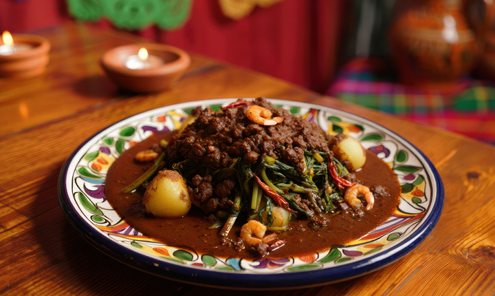 Plato de romeritos con camarones