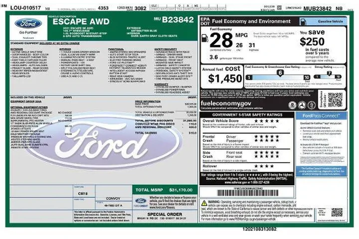 $19750 : Ford Escape 2021 AWD SE 4dr image 2