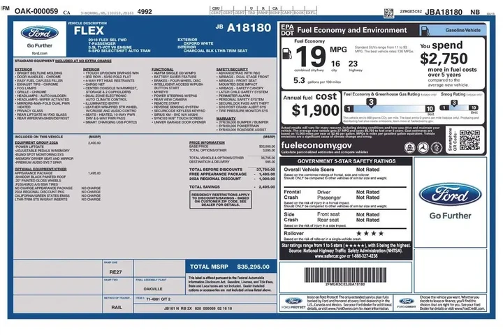 $16010 : Ford Flex 2018 SEL 4dr Cross image 3