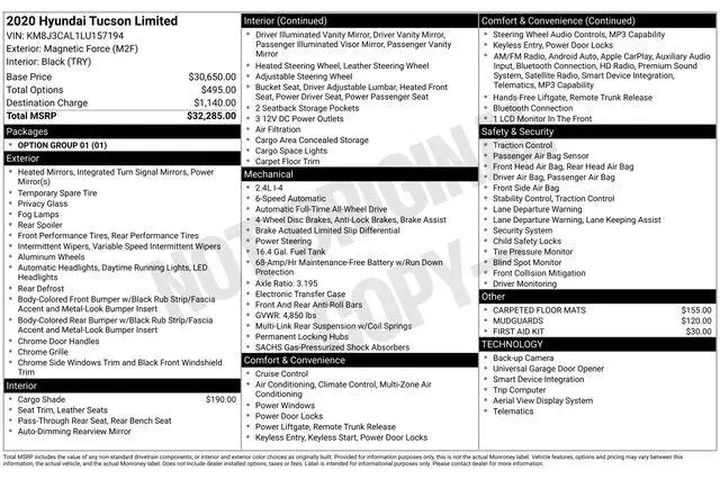 $17990 : Hyundai TUCSON 2020 AWD Limi image 3