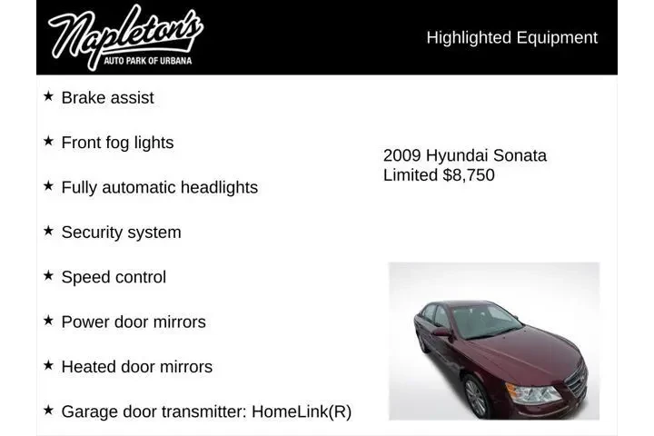 $8750 : Hyundai SONATA 2009 SE 4dr S image 3