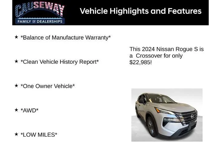 $22985 : Nissan Rogue 2024 AWD S 4dr image 2