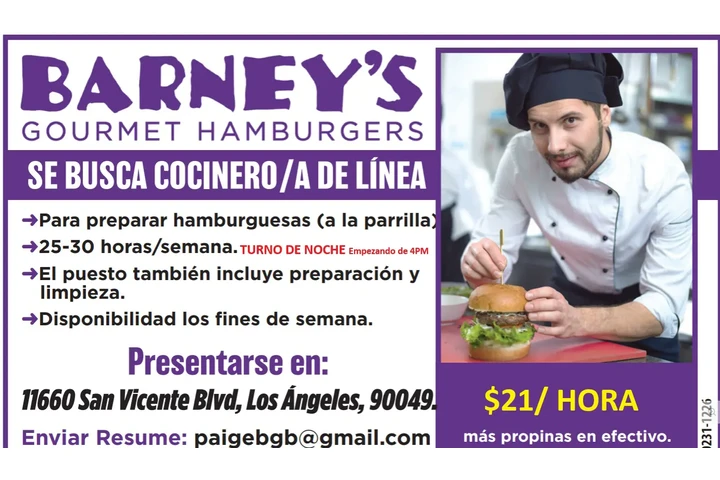 BARNEY'S GOURMET HAMBURGERS image 1