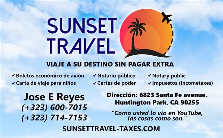 $20 : Sunset Travel-Especiales image 1