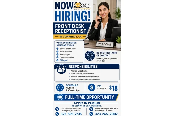 Receptionist Needed | Commerce image 1
