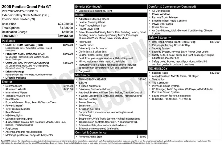 $4500 : Pontiac Grand Prix 2005 GT 4 image 4