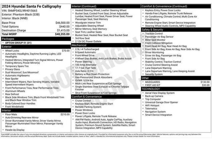 $37100 : Hyundai SANTA FE 2024 Callig image 1