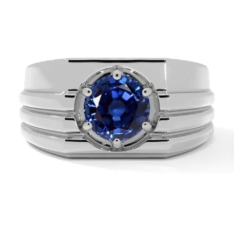 $7334 : Blue Sapphire Ring for Men image 1