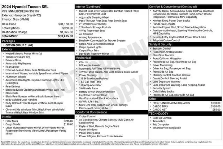$24995 : Hyundai TUCSON 2024 AWD SEL image 3