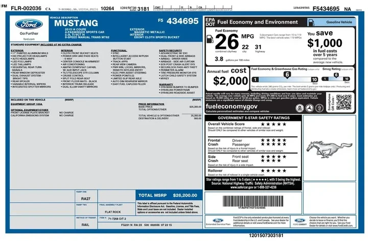 $15181 : Ford Mustang 2015 EcoBoost 2 image 2