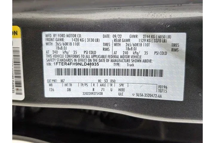 $30350 : Ford Ranger 2022 4x4 Lariat image 9