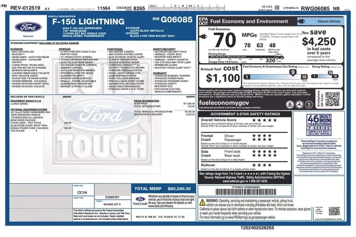 $55500 : Ford F-150 Lightning 2024 AW image 3