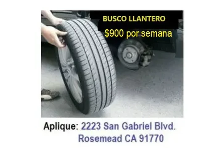 SOLICITO LLANTERO💲900/semana image 1