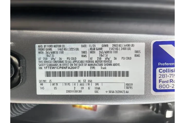 $28581 : Ford F-150 2022 4x2 XL 4dr S image 5