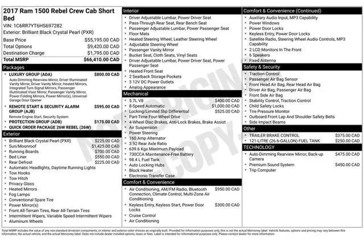 $25995 : Ram 1500 2017 4x4 Rebel 4dr image 2