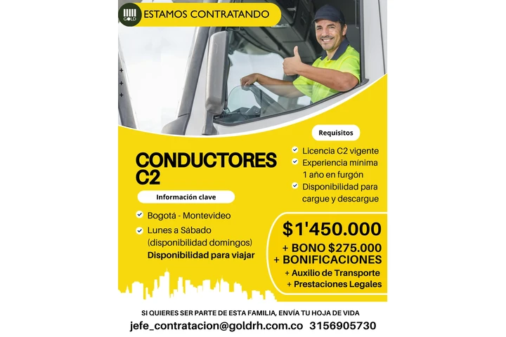 Conductor bogota licencia C2 image 1