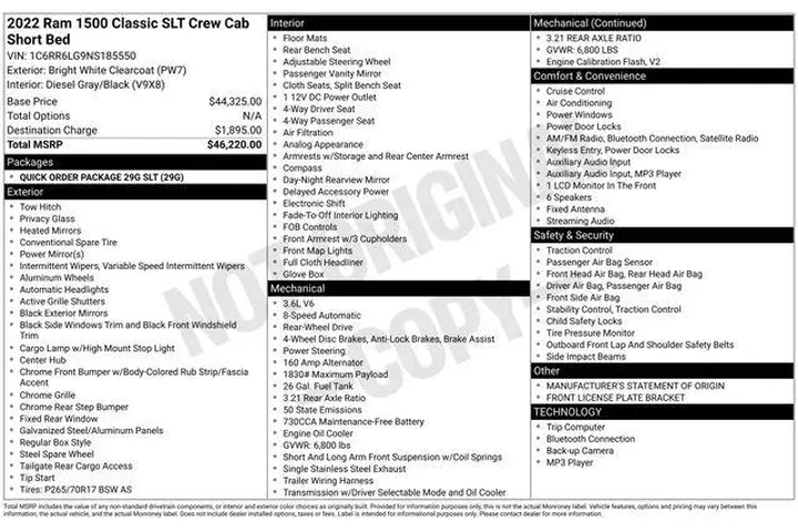 $24349 : Ram 1500 Classic 2022 4x2 SL image 7