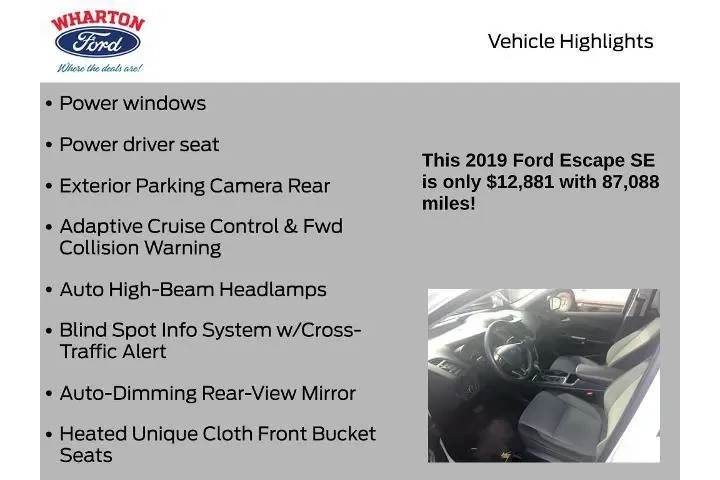 $12881 : Ford Escape 2019 SE 4dr SUV image 7