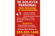 Descarga de contenedores en Los Angeles