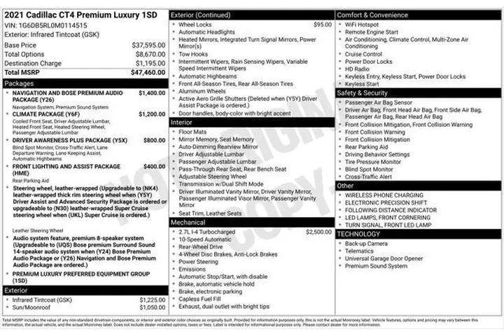 $26988 : Cadillac CT4 2021 Premium Lu image 10