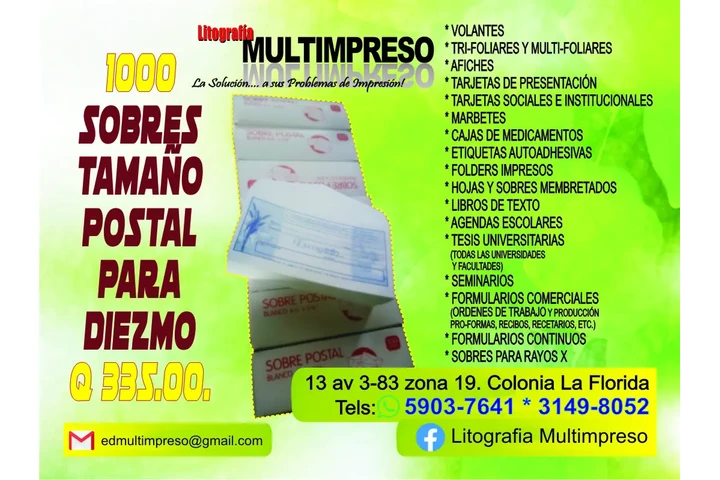 SOBRES PARA OFRENDAS image 1