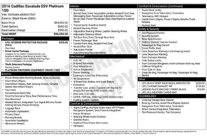 $27411 : Cadillac Escalade ESV 2016 4 image 2