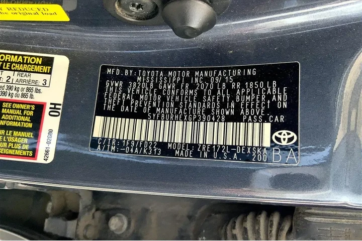 $12512 : Toyota Corolla 2016 S 4dr Se image 8