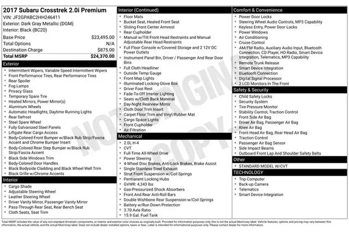 $9995 : Subaru Crosstrek 2017 AWD 2. image 2