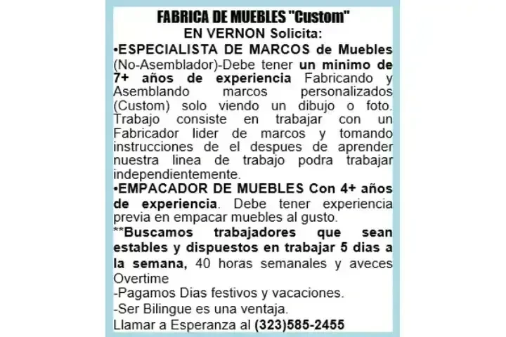 FABRICA DE MUEBLES "Custom" image 1