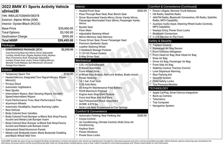 $24250 : BMW X1 2022 sDrive28i 4dr Sp image 3