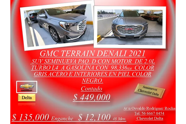 $449000 : GMC Terrain Denali 2021 image 1