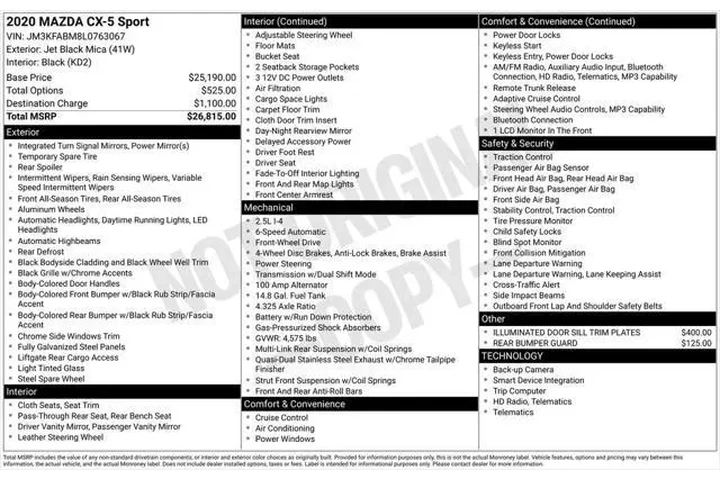$17500 : Mazda CX-5 2020 Sport 4dr SU image 5